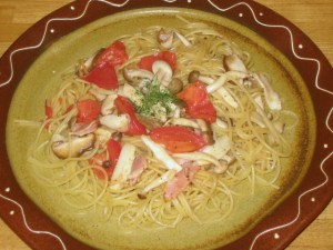 きのこのプロバンス風スパゲティ